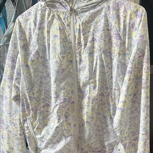 Floral Patterned Hooded Jacket